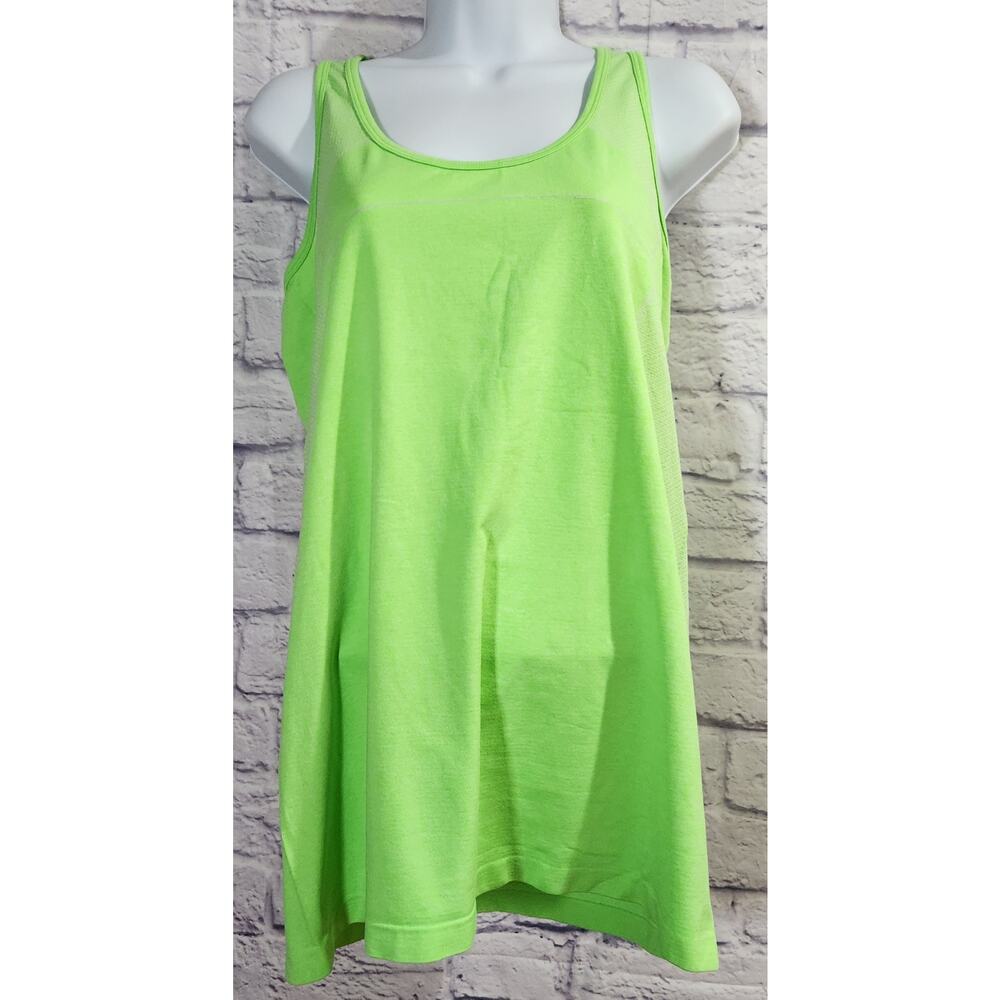 BCG Lime Green Racerback Round Neck Workout Tank Top XL Lightweight Stretchy